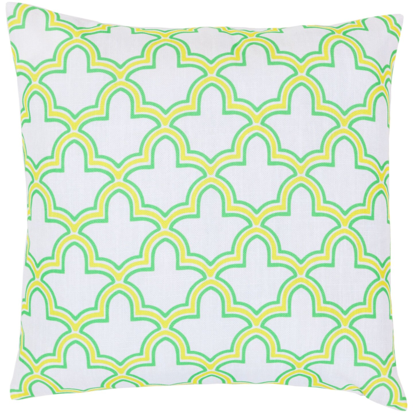 Tiwari Home 18&#x22; Yellow and Green Moroccan Trellis Square Throw Pillow Cover