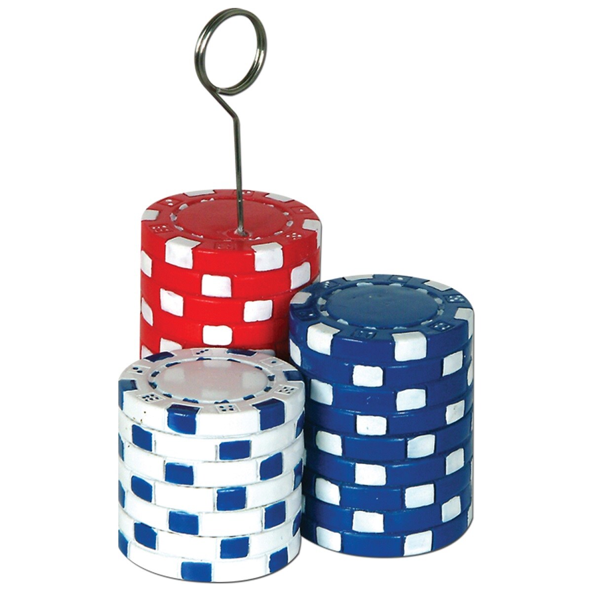 Beistle Pack of 6 Red, White and Blue Poker Chips Photo/Balloon Holder 6 Oz.