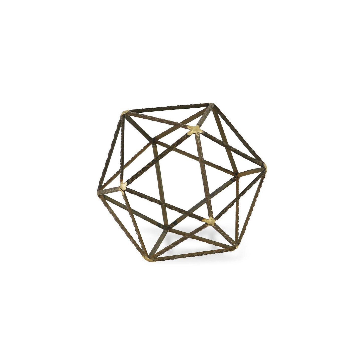 Contemporary Home Living 8&#x22; Brown Large Rebar Hexagon Die Tabletop Sculpture