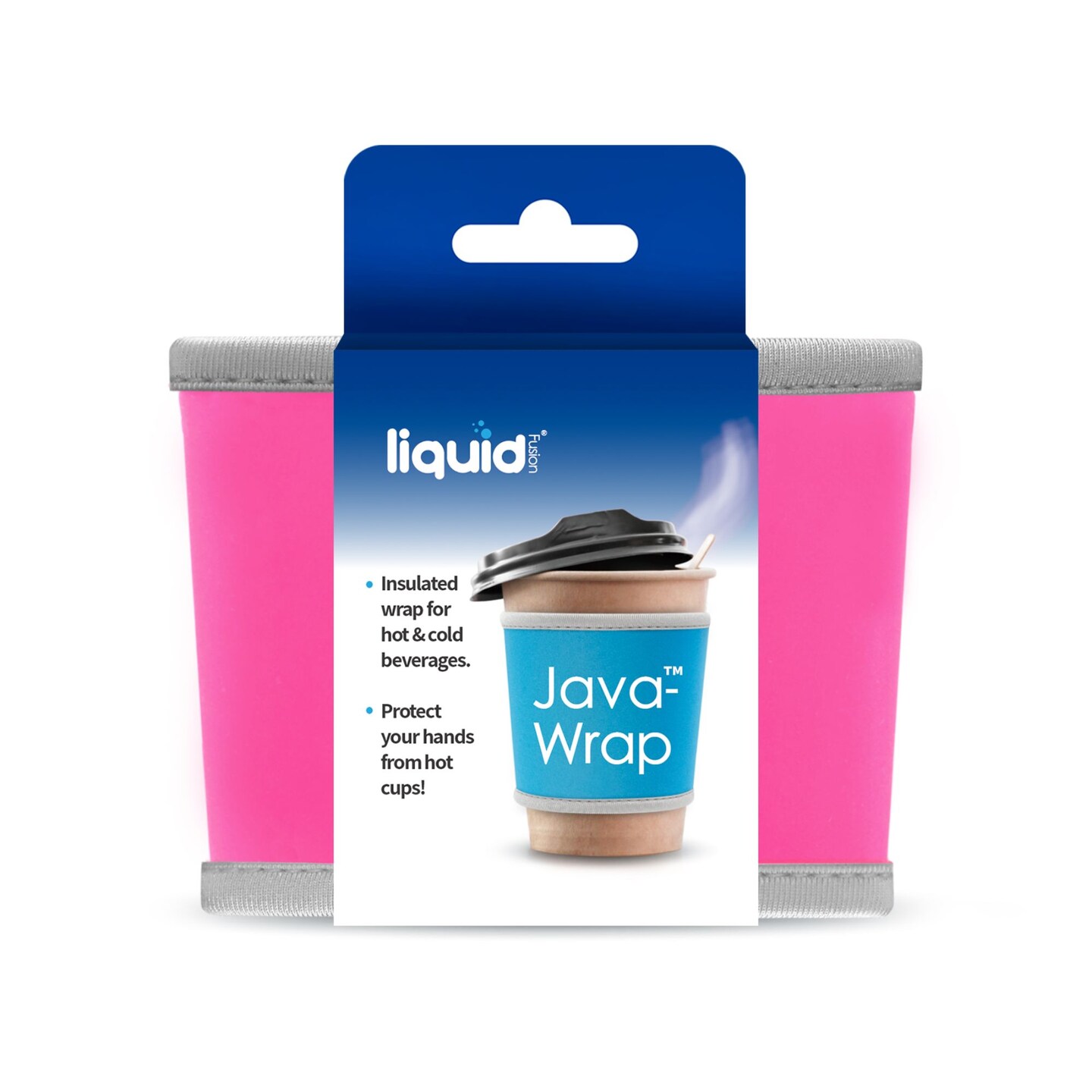 Grand Fusion Housewares Set of 3 Pink and Gray Java Wrap Travel Coffee Cup Sleeve