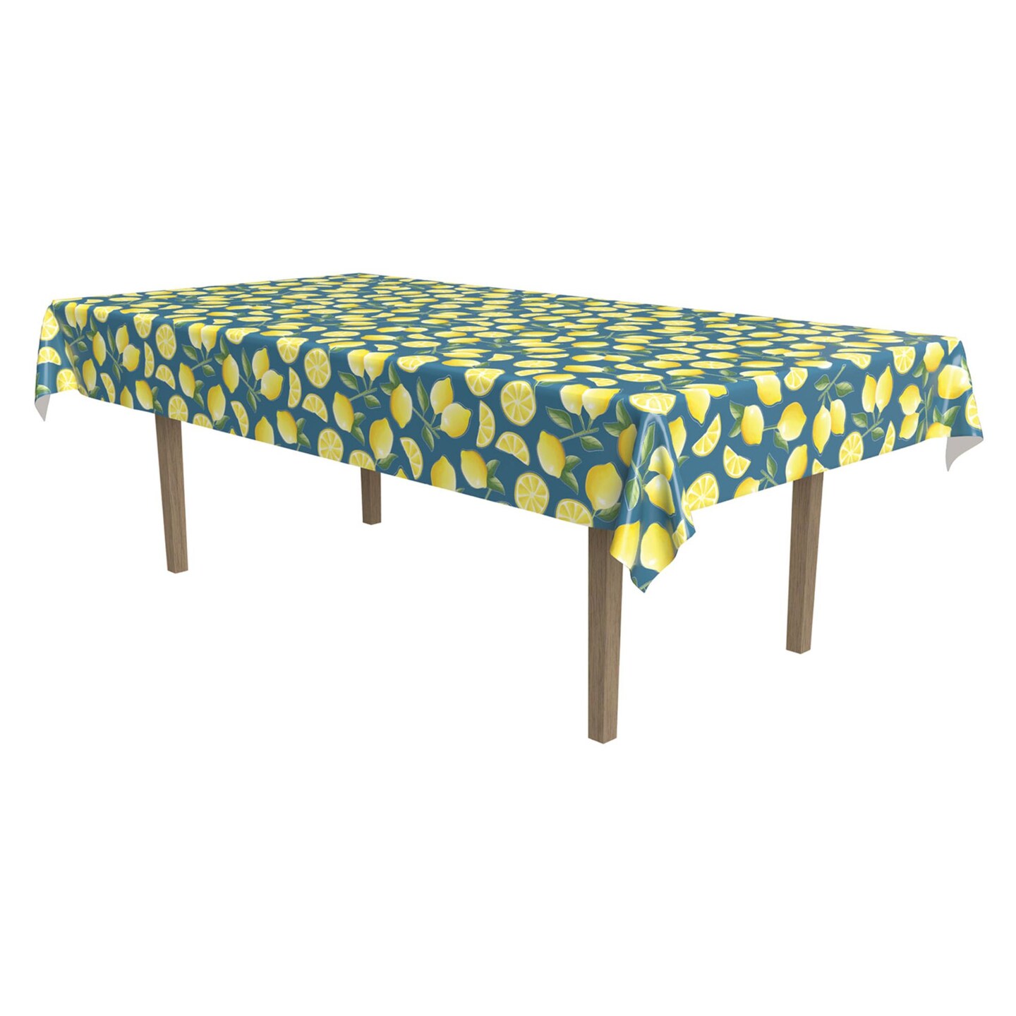 Beistle 16&#x22; Vibrant Unique Lemon Designed Tablecover