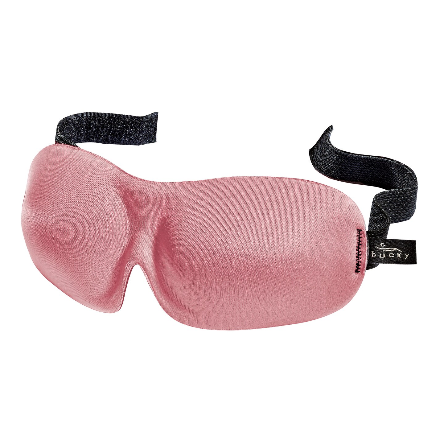 Contemporary Home Living 9&#x22; Pink and Black Solid Adjustable Polyester Sleeping Eye Mask