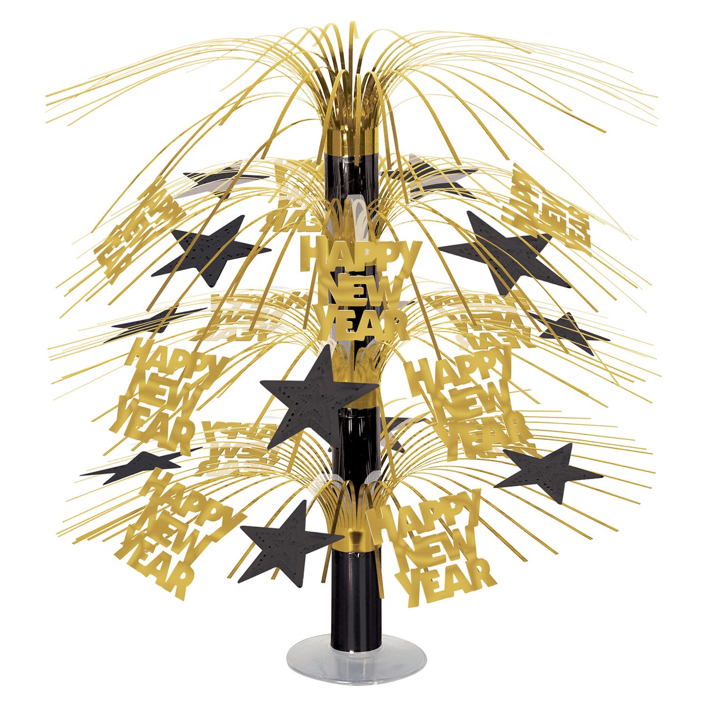 Beistle Black and Gold Happy New Year Cascade Centerpiece - 6ct