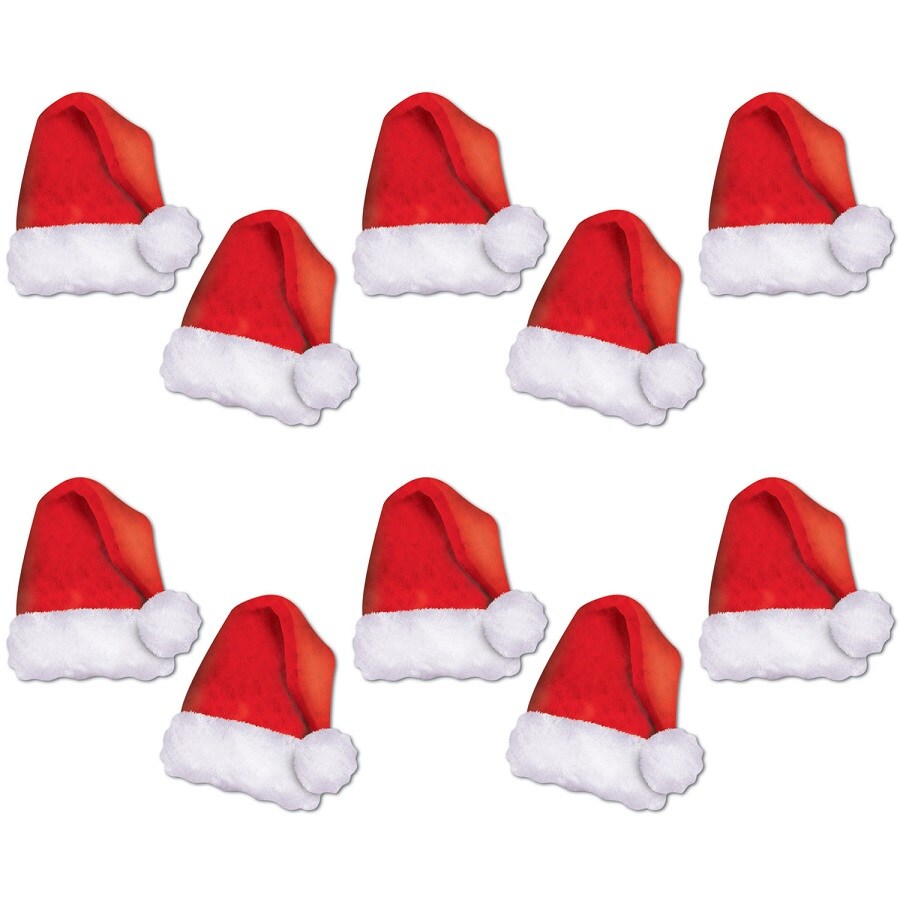 Beistle Pack of 120 Mini Red and White Santa Hat Cutouts Christmas Wall Decorations 5&#x22;