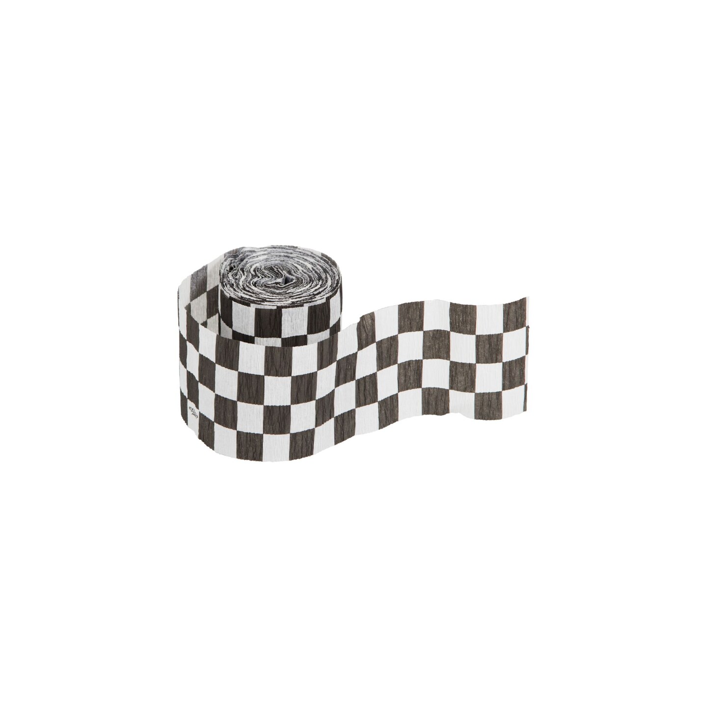 Party Central Club Pack of 12 Black and White Checkered Crepe Party Streamers 30&#x27;