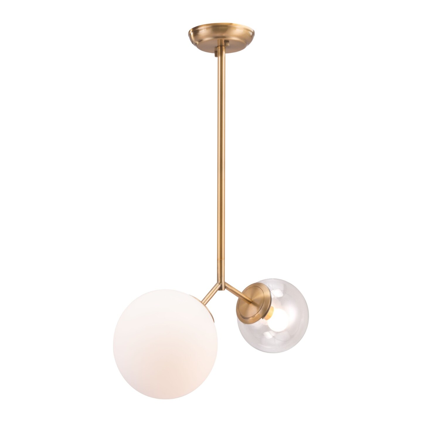 Modern Home 59.75&#x22; Gold and White Adjustable 2-Light Ceiling Light Fixture