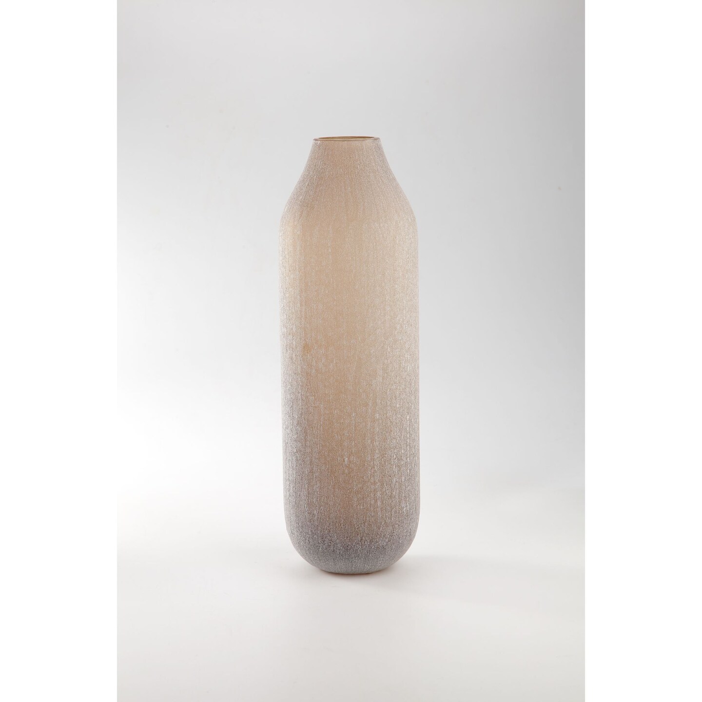 CC Home Furnishings 17.5&#x22; Cream Rustic Weathered Hand Blown Glass Vase