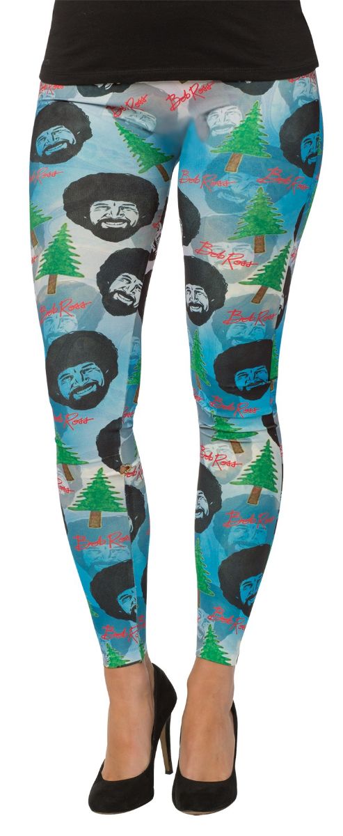 The Costume Center Blue and Black Bob Ross Halloween Women Leggings - XL