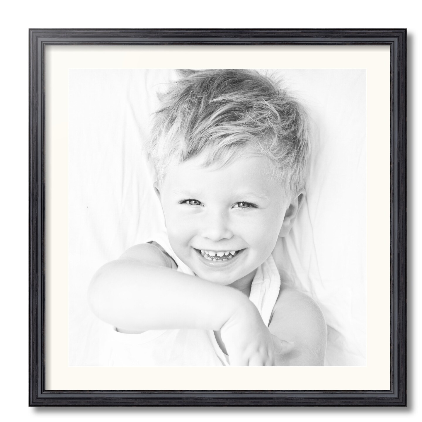 ArtToFrames 26x26&#x22; Matted Picture Frame with 22x22&#x22; Single Mat Photo Opening Framed in 1.25&#x22; Black and 2&#x22; Mat (FWM-4083-26x26)