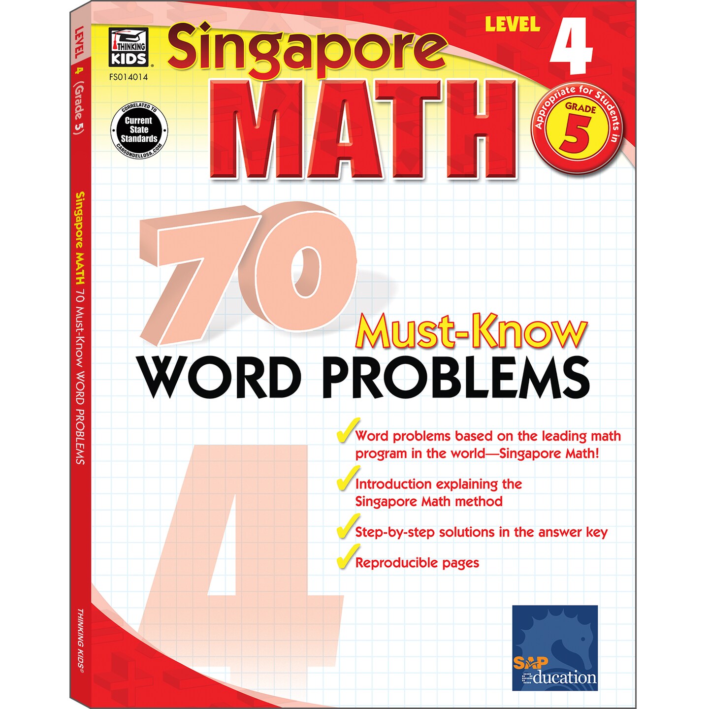 Singapore Math &#x2013; 70 Must-Know Word Problems Workbook for 5th Grade Math, Paperback, Ages 10&#x2013;11 with Answer Key
