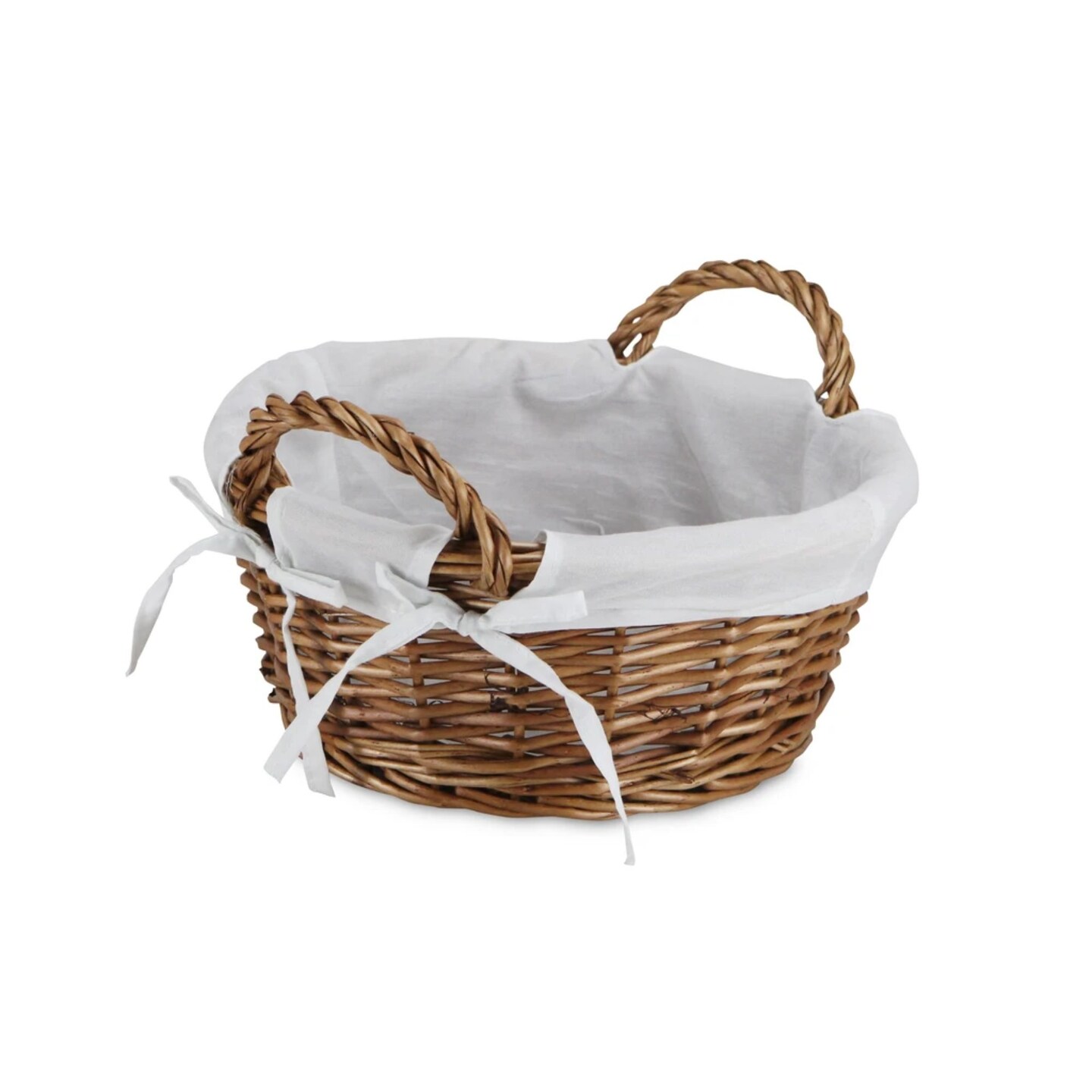 Contemporary Home Living 10&#x22; Brown Traditional Round Storage Baskets with Handles