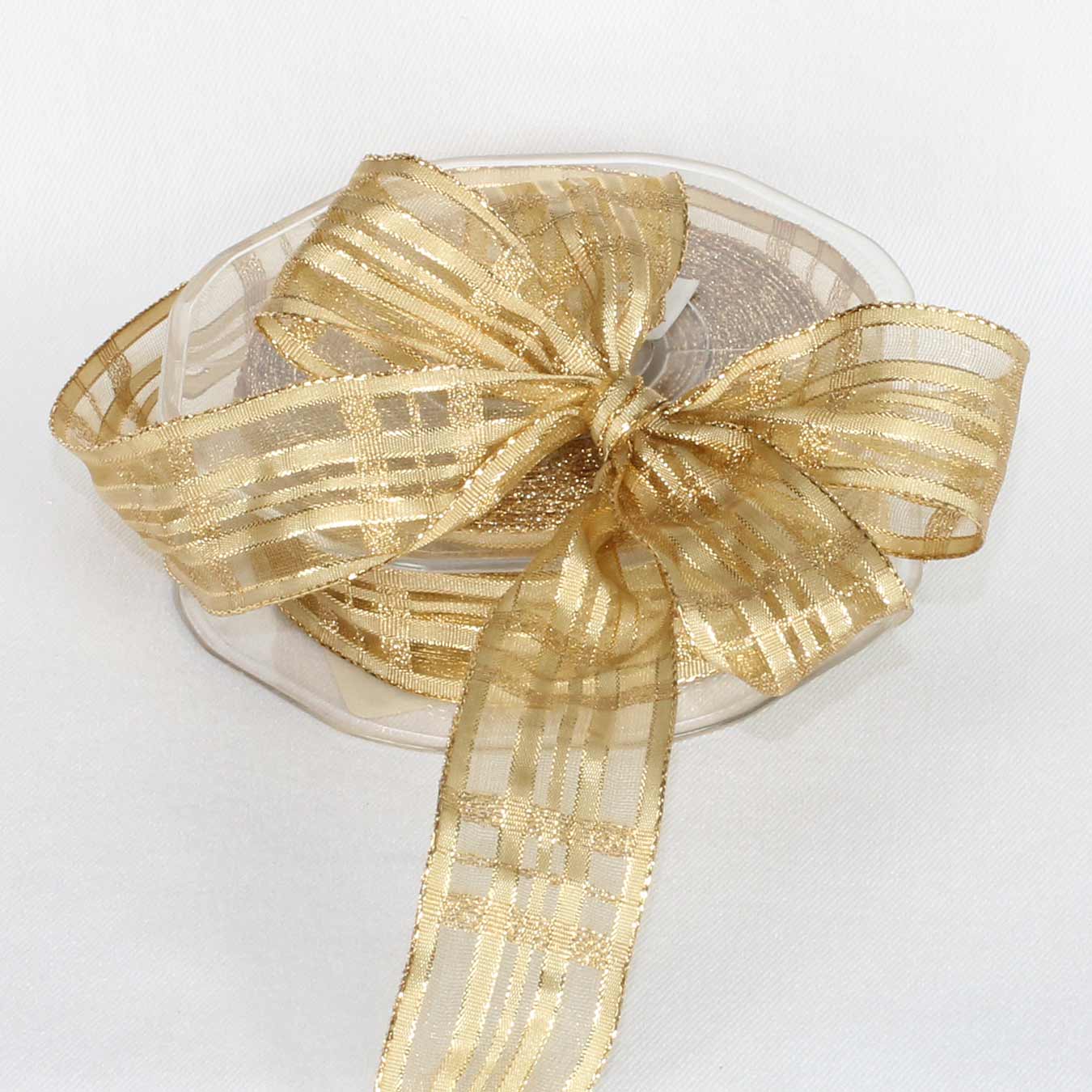 The Ribbon People Gold Sheer Marla Wired Craft Ribbon 1&#x22; x 25 Yards