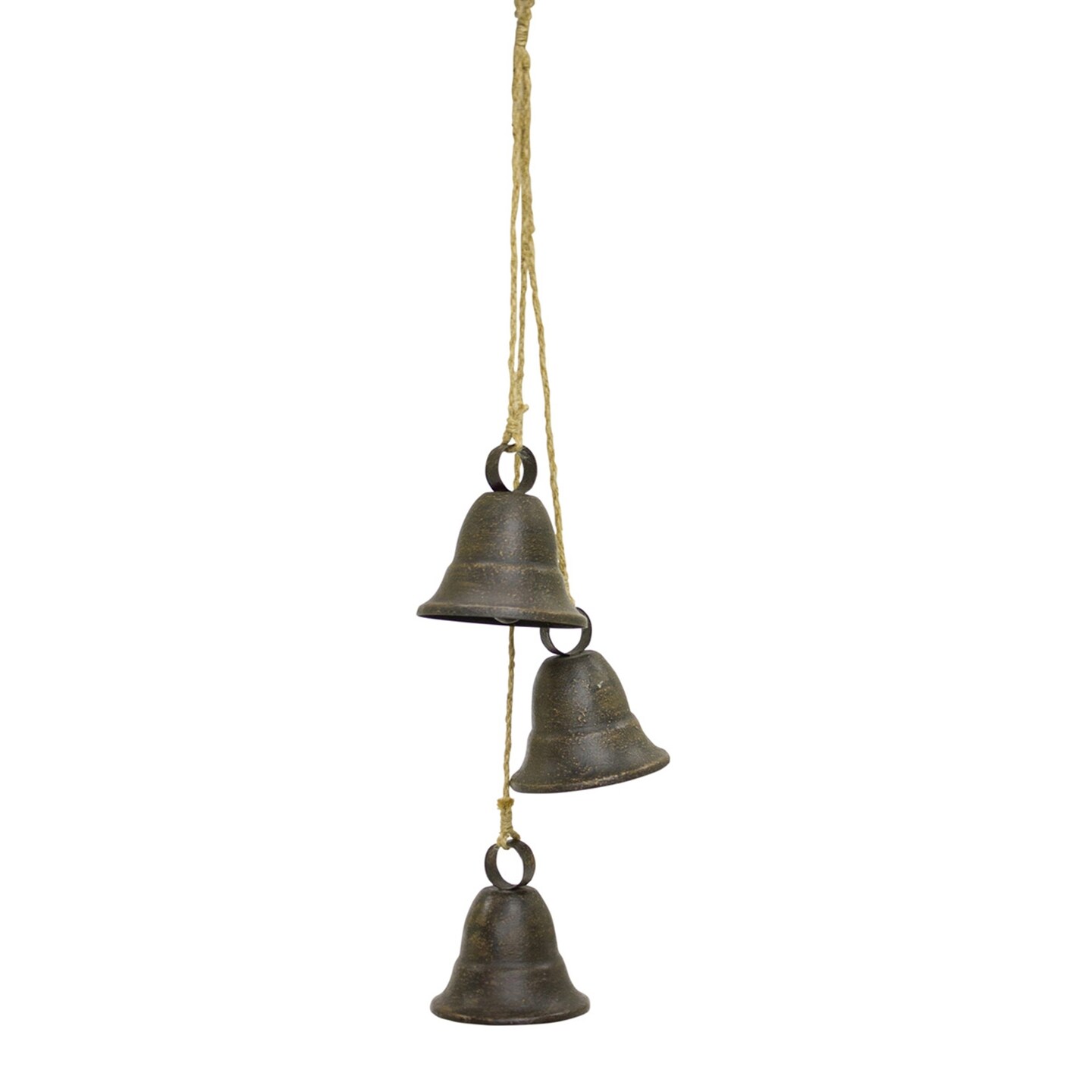 Melrose 3-Bells on Rope Hanging Decoration - 14.75" - Set of 2