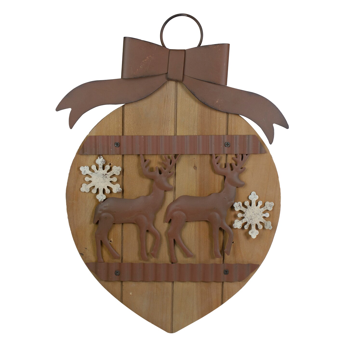 Northlight Rustic Reindeer Christmas Ornament Wall Sign - 17.5"