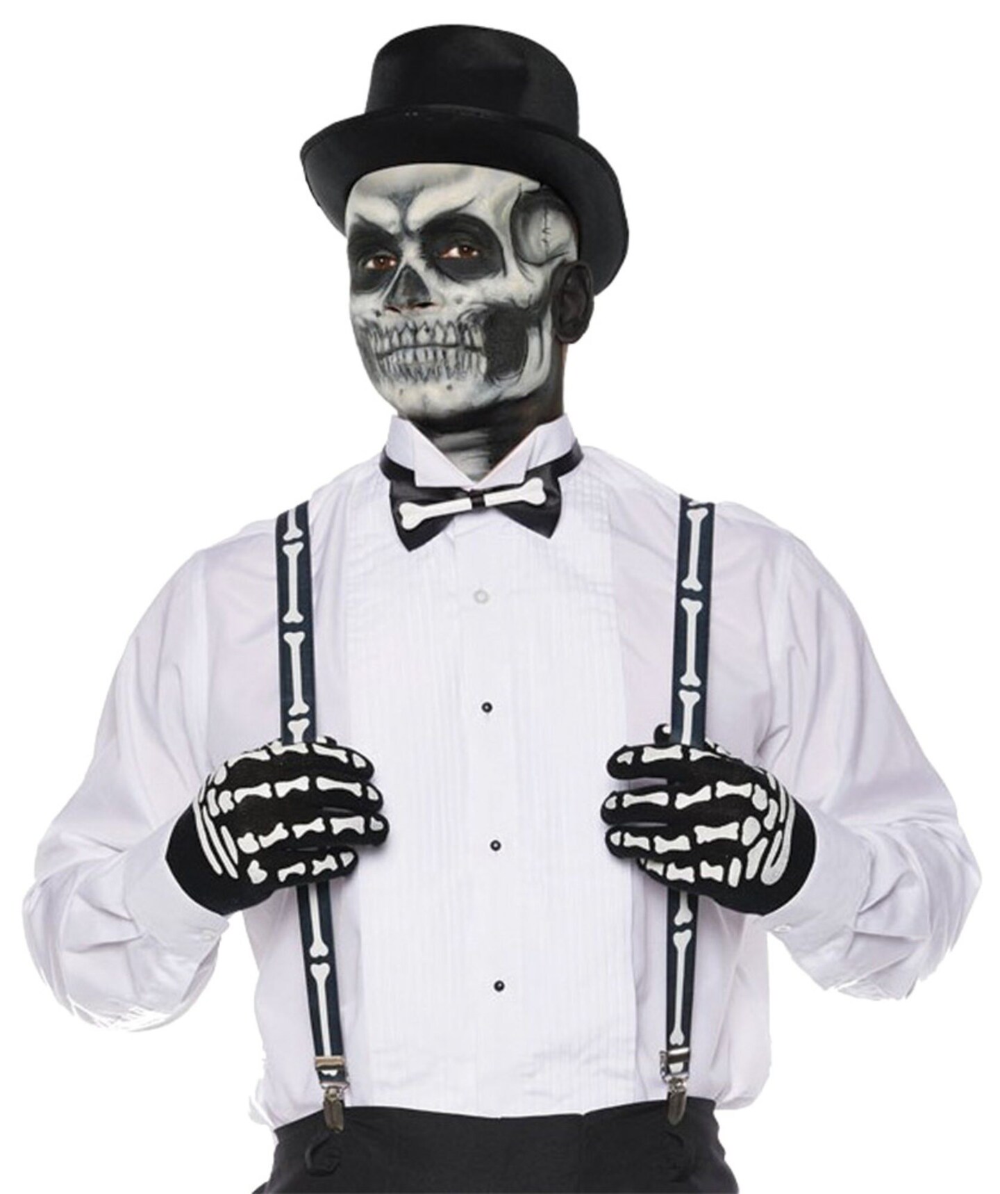 The Costume Center Black and White Skeleton Kit Men Adult Halloween Costume Accessory - One Size