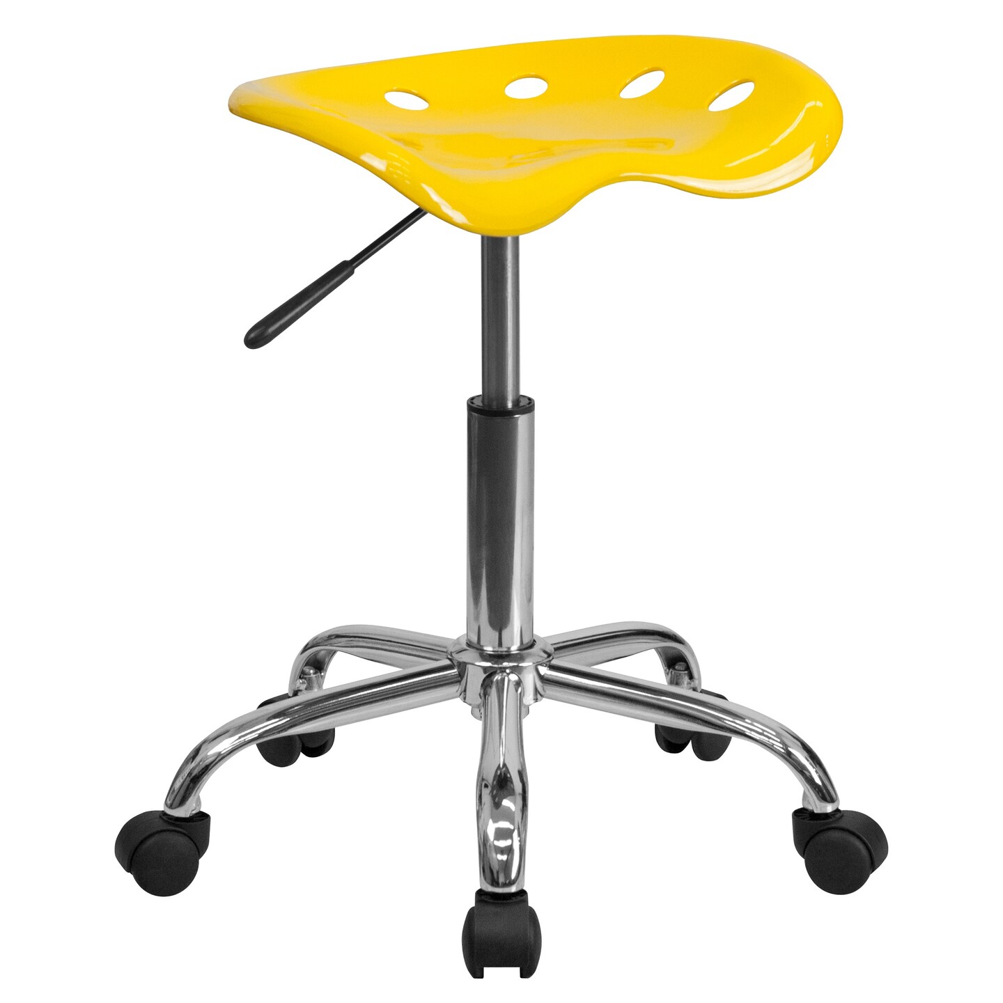 Flash Furniture 25.75&#x22; Yellow and Gray Contemporary Tractor Seat Backless Stool