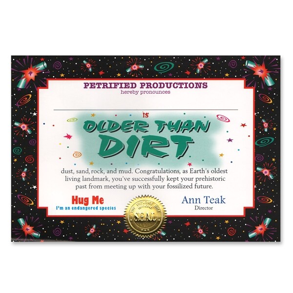 Beistle Pack of 6 &#x27;&#x27;Older Than Dirt&#x27;&#x27; Certificates 5&#x27;&#x27; x 7&#x27;&#x27;