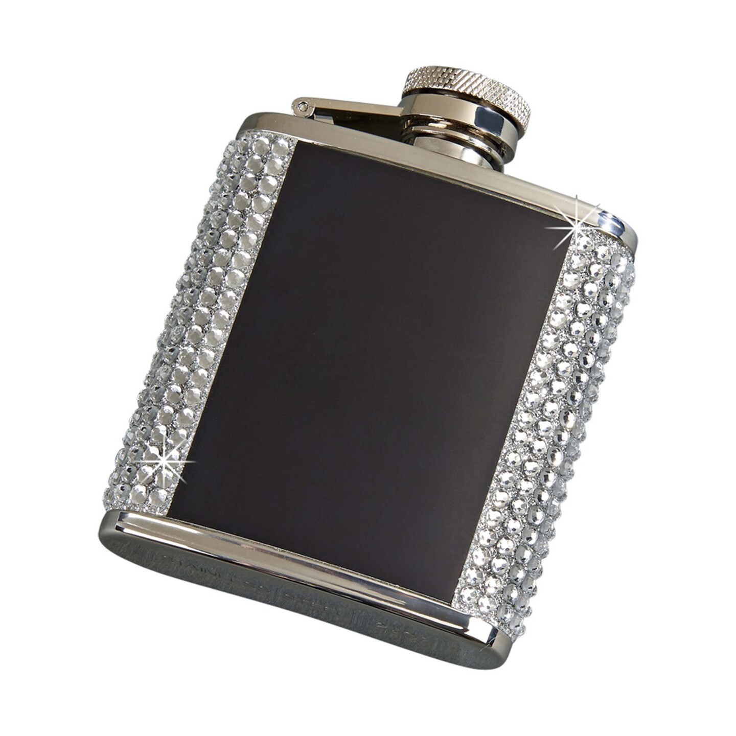 Contemporary Home Living 3.5&#x22; Stainless Steel Flask Covered with Crystal