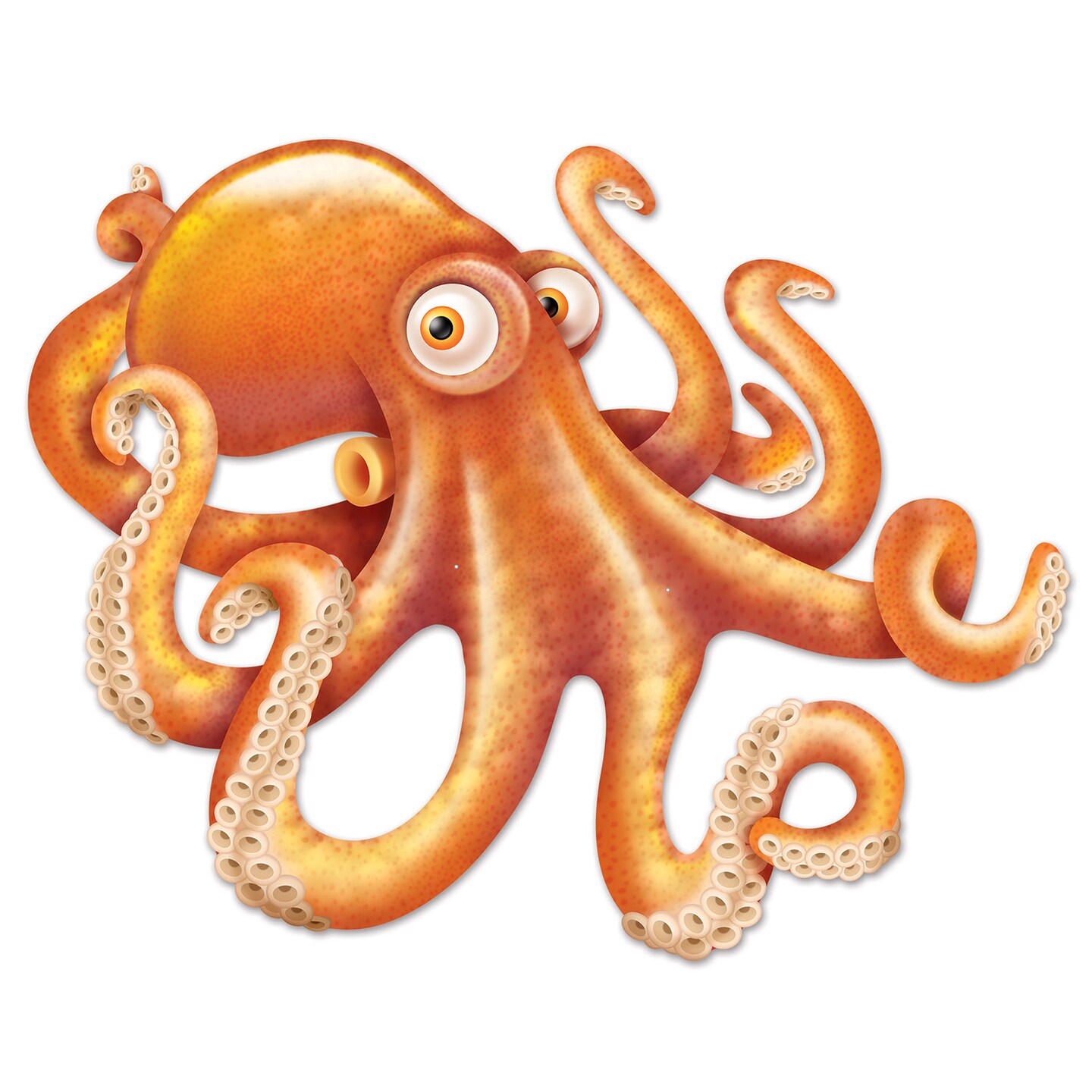 Party Central Club Pack of 12 Orange Jointed Octopus Cutouts 32&#x22;