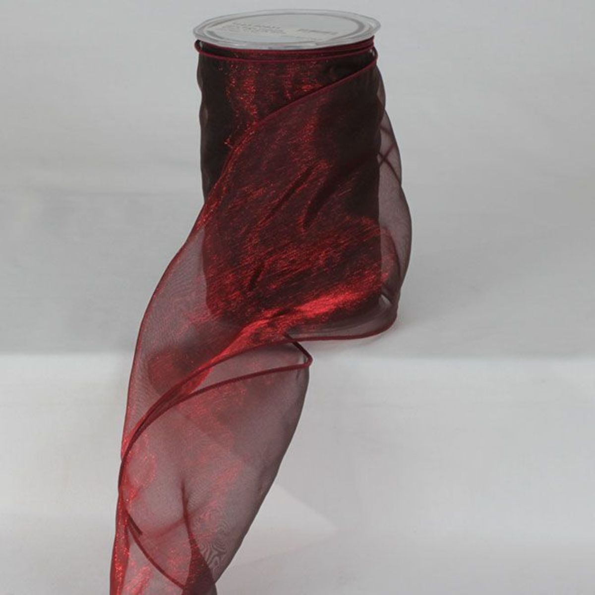 The Ribbon People Wine Red Sheer Organza Wire Craft Ribbon 6" x 27 Yards