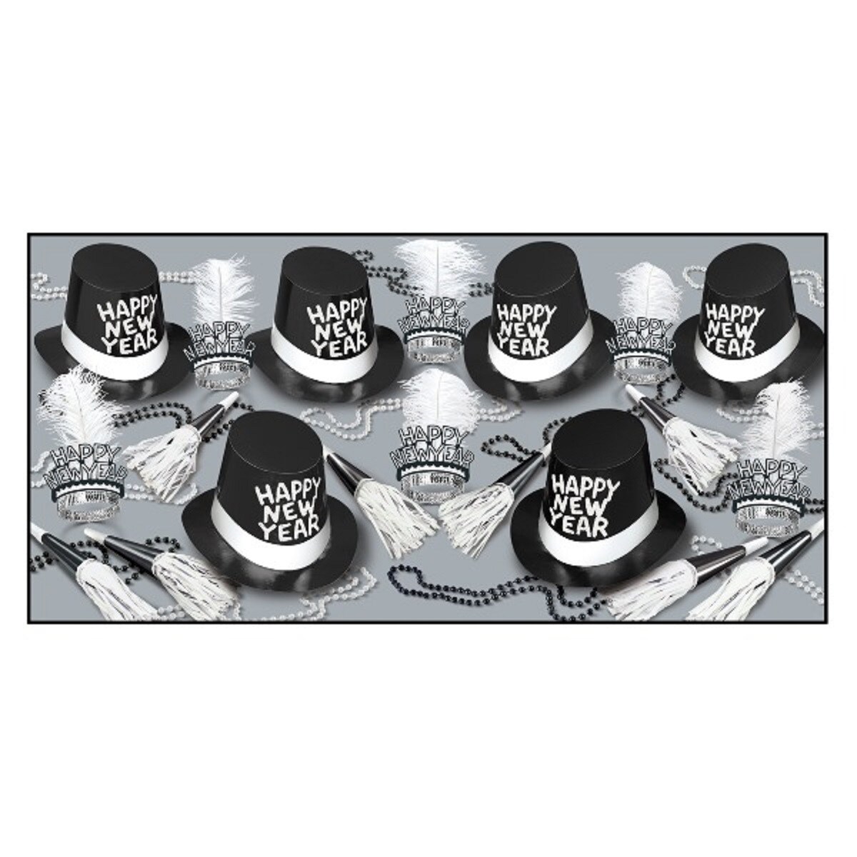 Beistle The Top Hats and Tails Party Kit For 50 People For New Year&#x27;s Eve