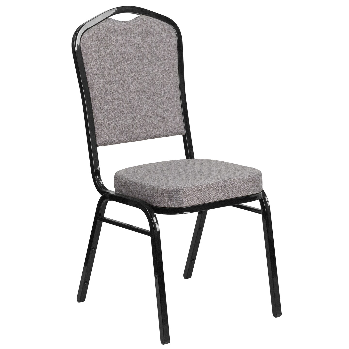 Flash Furniture 38&#x22; Gray and Black Hercules Crown Back Stacking Banquet Chair