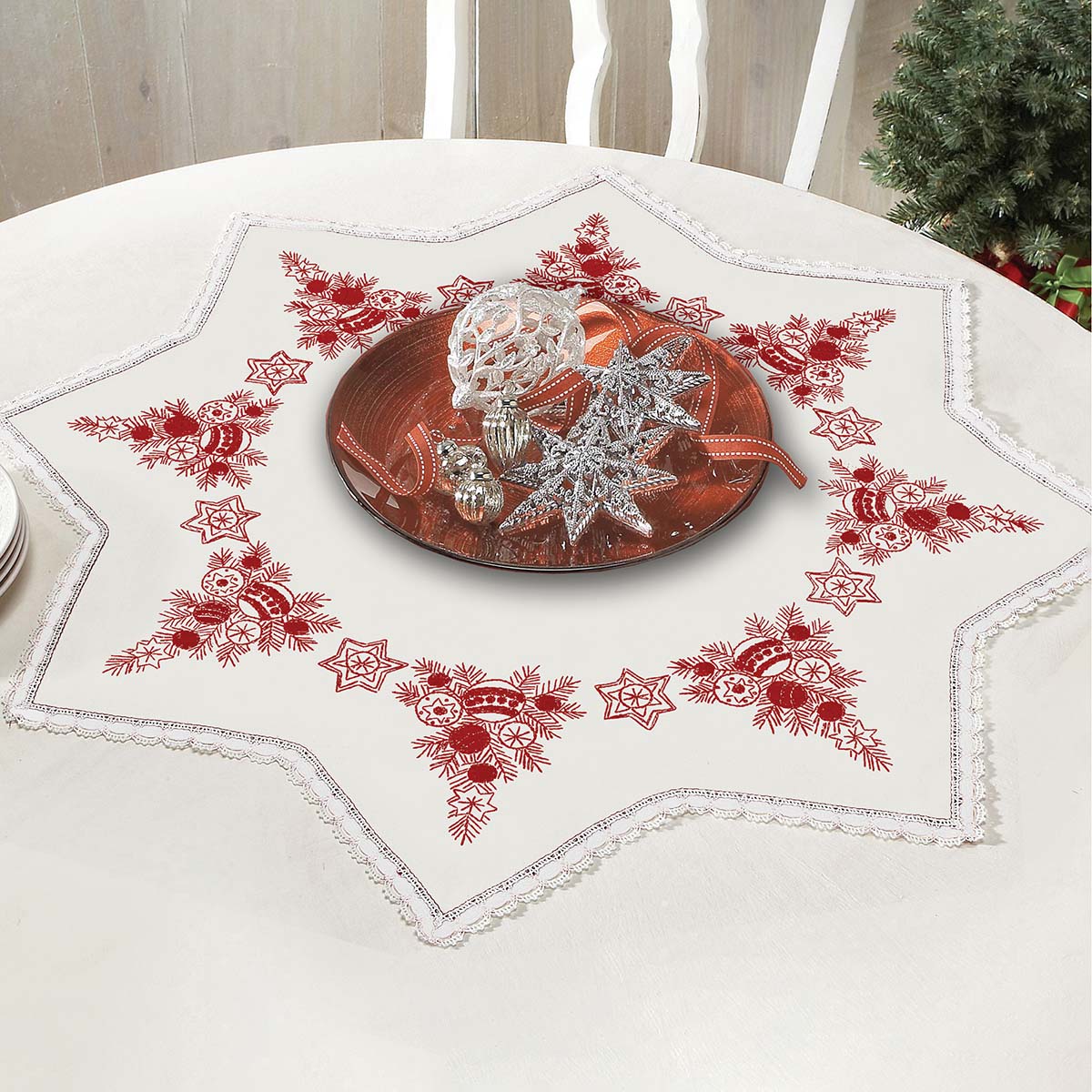 Nob Hill Christmas Bouquet Table Topper Stamped Embroidery Kit Michaels