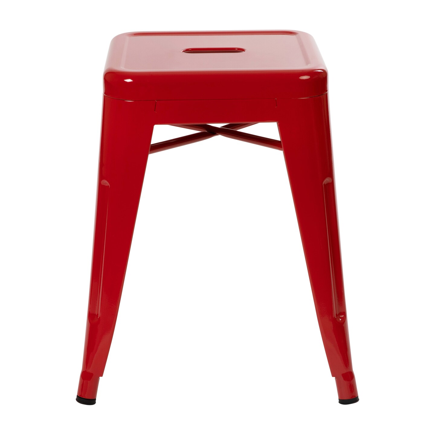 Merrick Lane Set of 4 Sloane 18" High Backless Stacking Dining Stools with Durable Metal Frame