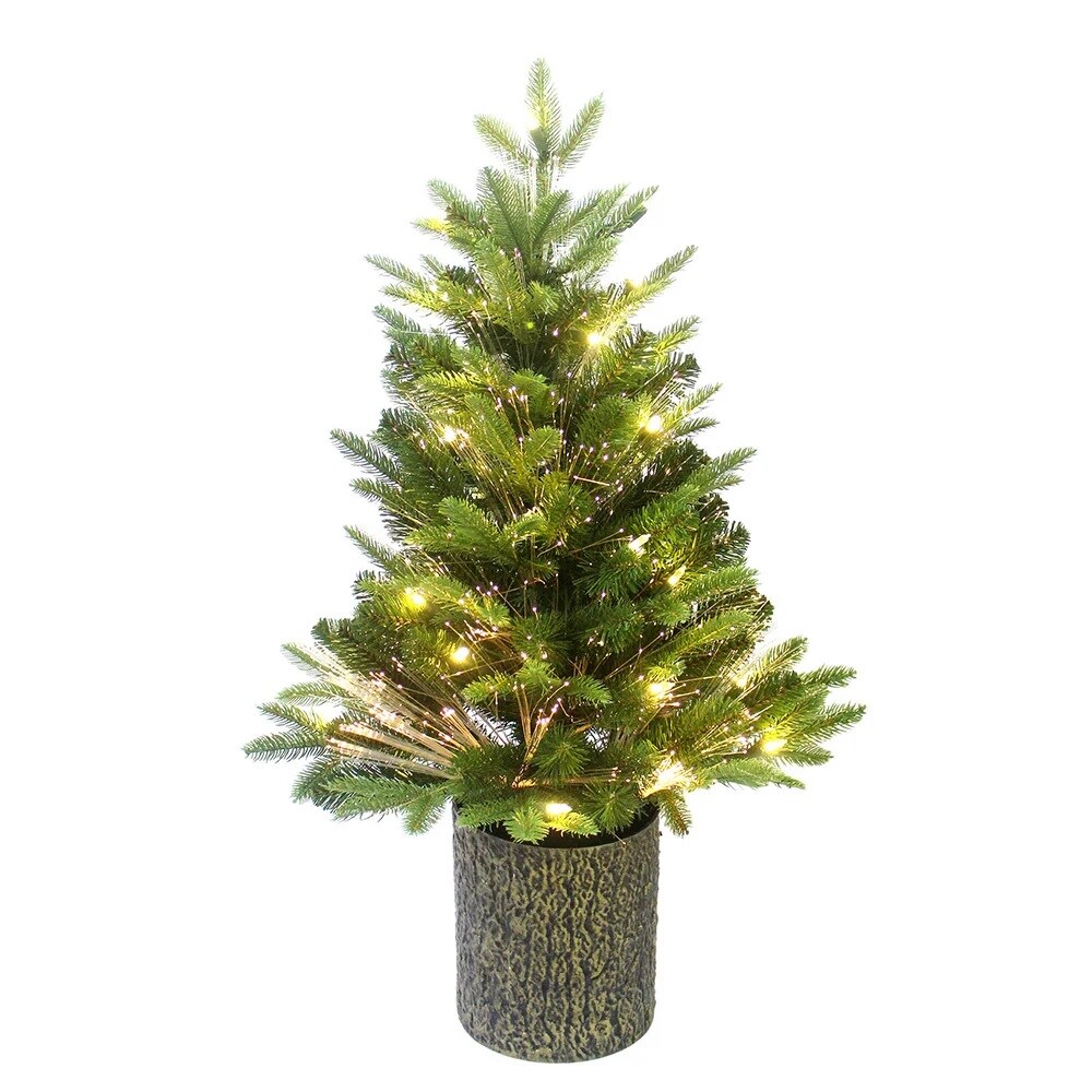 KSA 2.5&#x27; Pre-Lit Northern Light Artificial Christmas Tree, Clear Lights