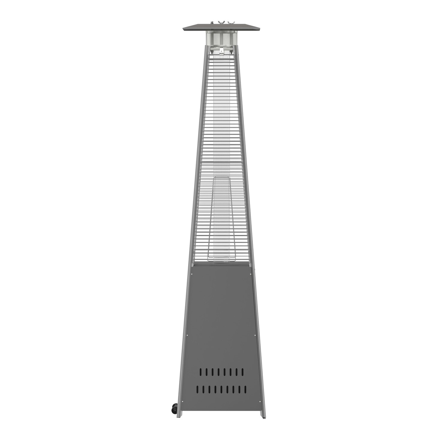 Merrick Lane Stainless Steel Pyramid Shape Portable Outdoor Patio Heater - 7.5 Feet Tall
