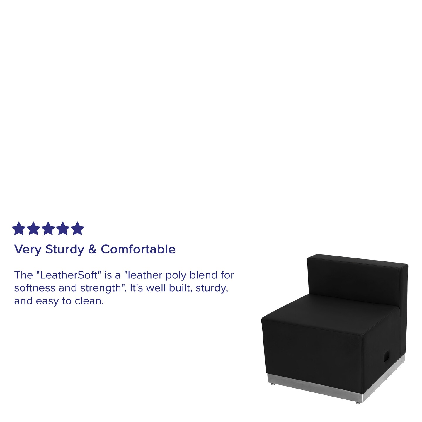 Emma and Oliver Modular Reception Chair with Brushed Stainless Steel Base