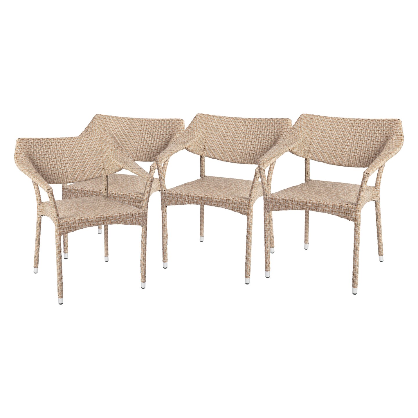 Merrick Lane Cheri Fade and Weather Resistant Modern PE Rattan Patio