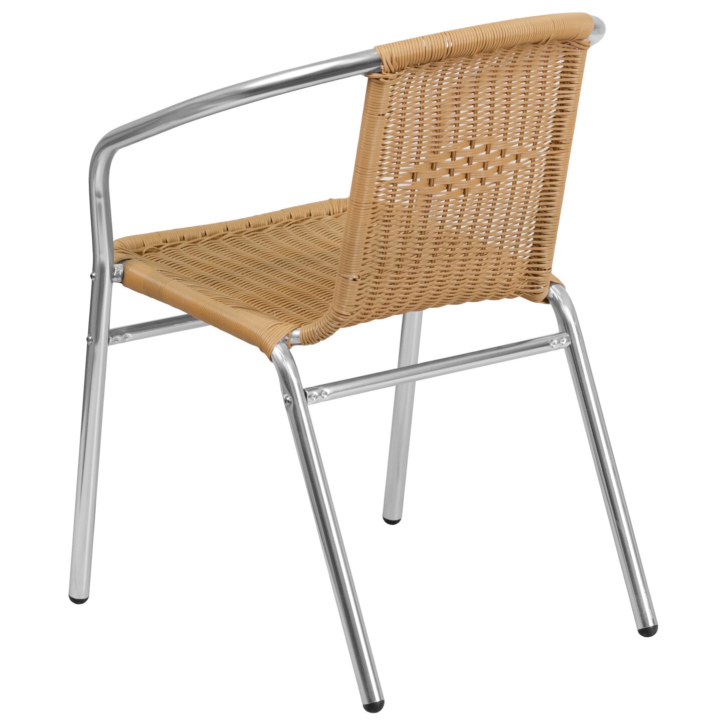 Emma and Oliver Commercial Aluminum/Rattan Restaurant Dining Stack Chair