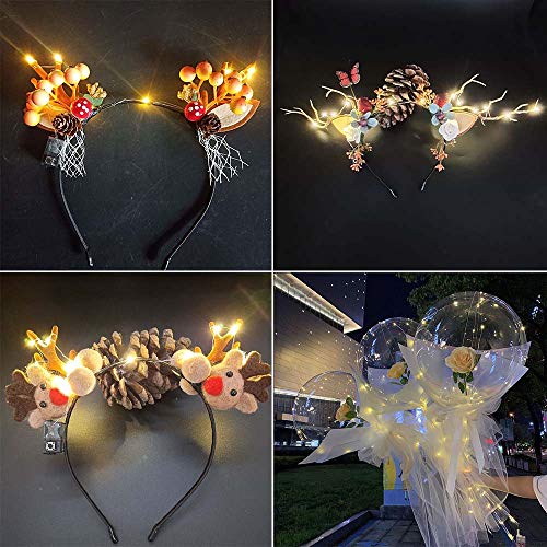 12-Pack Led Fairy String Lights Battery Starry String Lights 20 Tiny Lights On 3.5Ft Silver Wire for DIY Wedding Centerpiece, Mason Jar Craft, Christmas Tree, Garlands, Party Decoration (Warm White)
