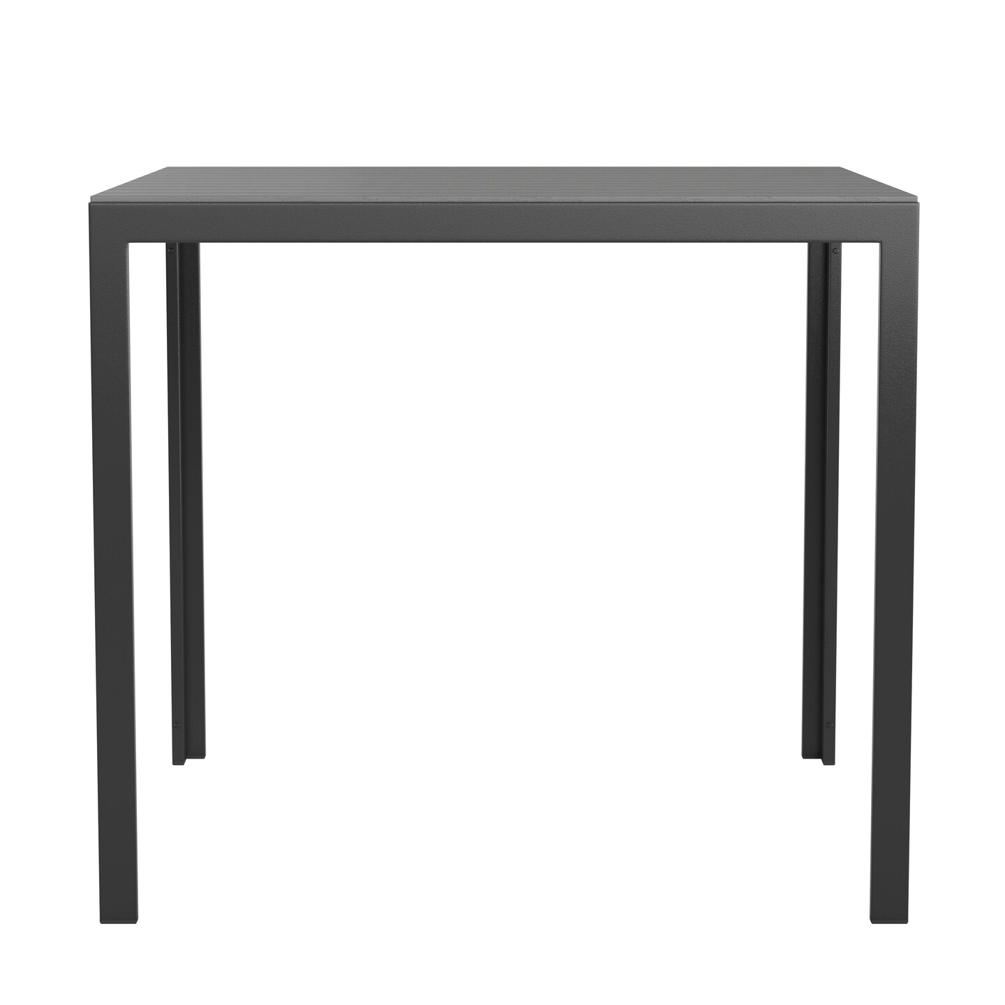 Merrick Lane Tristan All-Weather Indoor/Outdoor Square Patio Dining Table for 4 with Steel Frame and Poly Resin Slatted Top