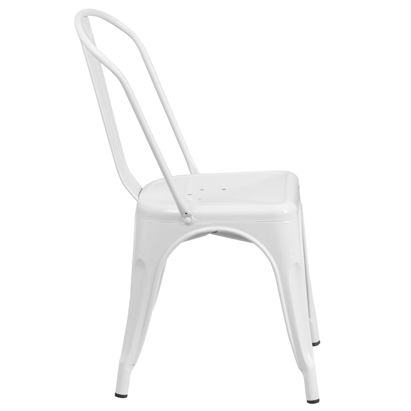 Emma and Oliver Commercial Grade 4 Pack Metal Indoor-Outdoor Stackable Chair