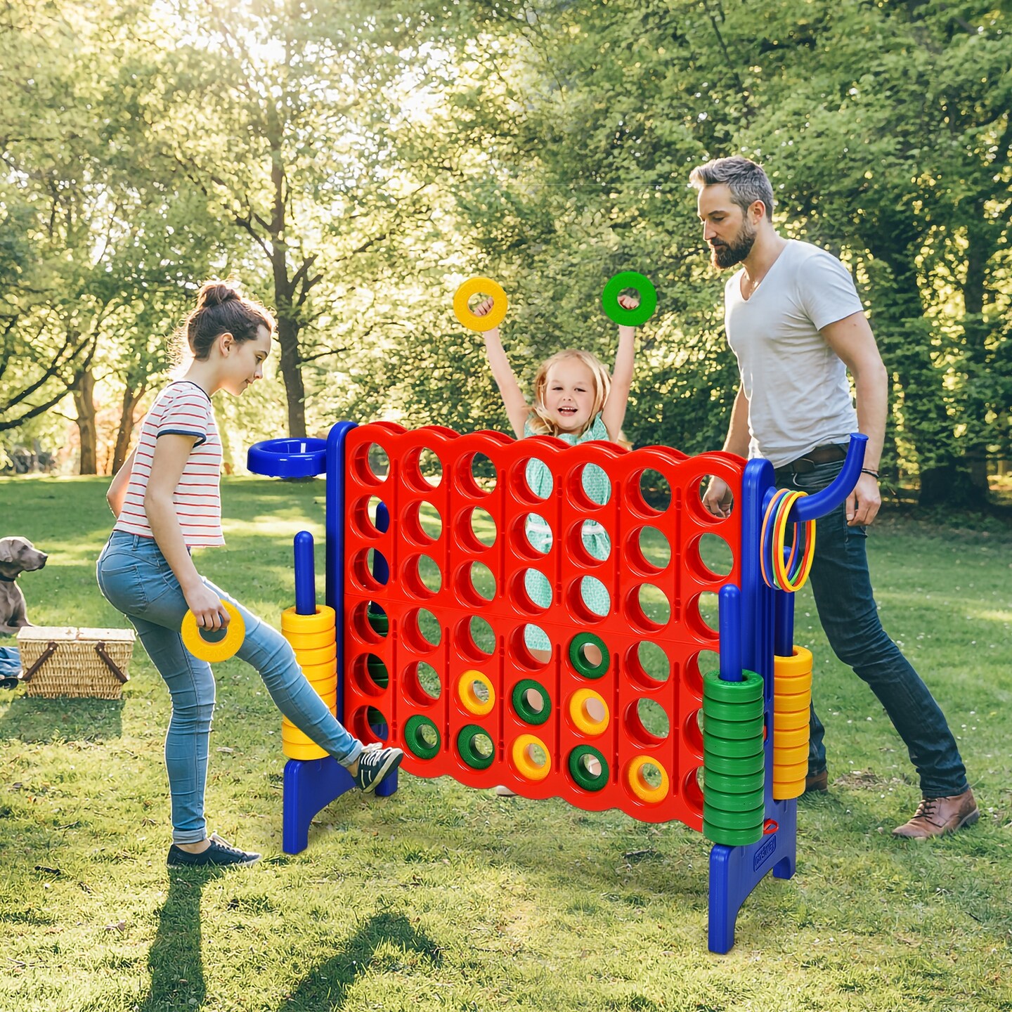 2.5Ft 4-to-Score Giant Game Set Perfect for Indoor-Outdoor Use