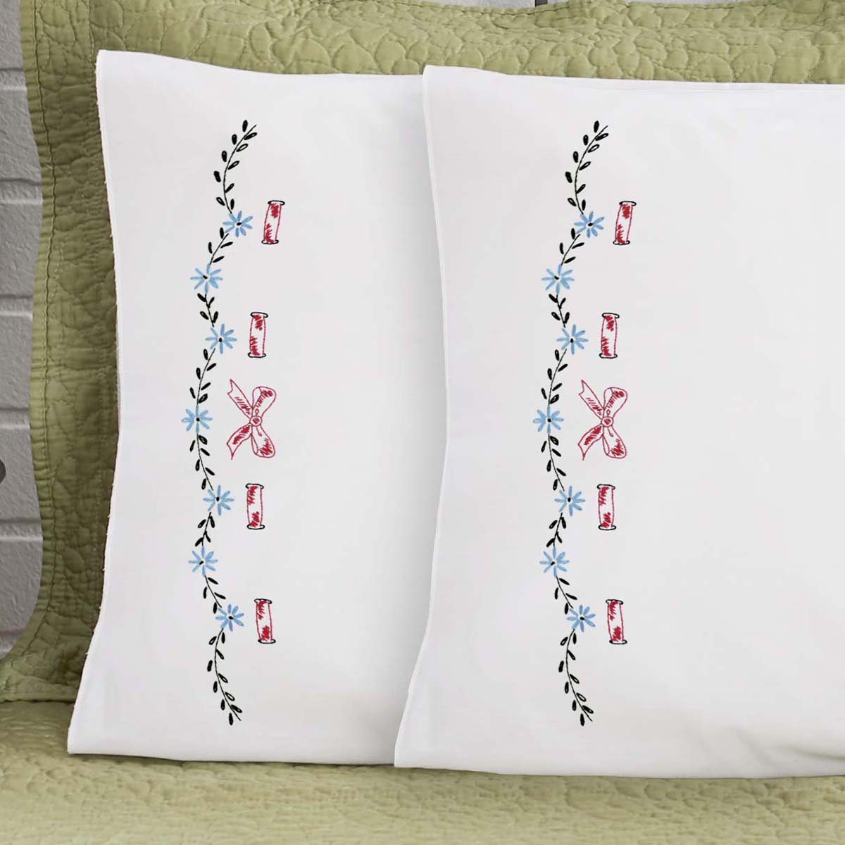 Herrschners Daphne Pillowcase Pair Stamped Embroidery Michaels