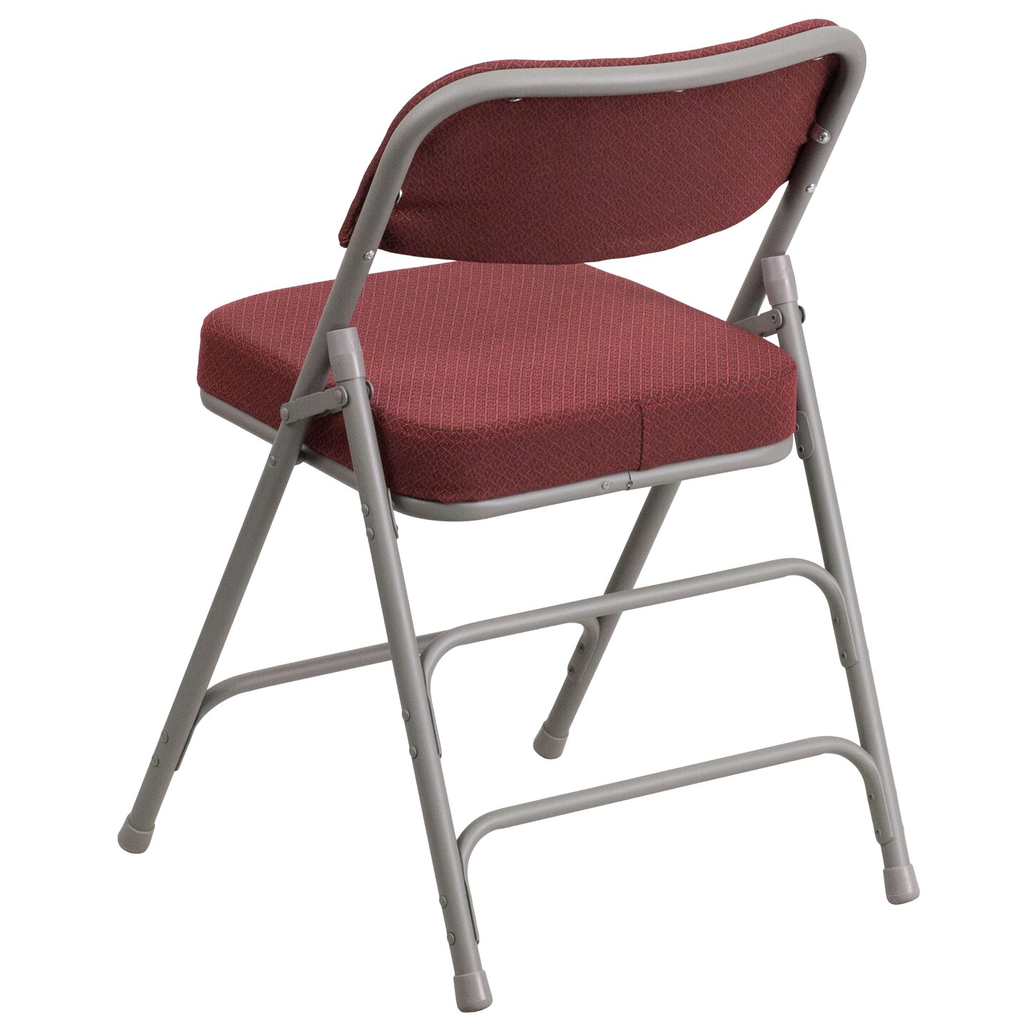 Emma and Oliver 4 Pack Premium Curved Triple Braced & Hinged Fabric Upholstered Metal Folding Chair