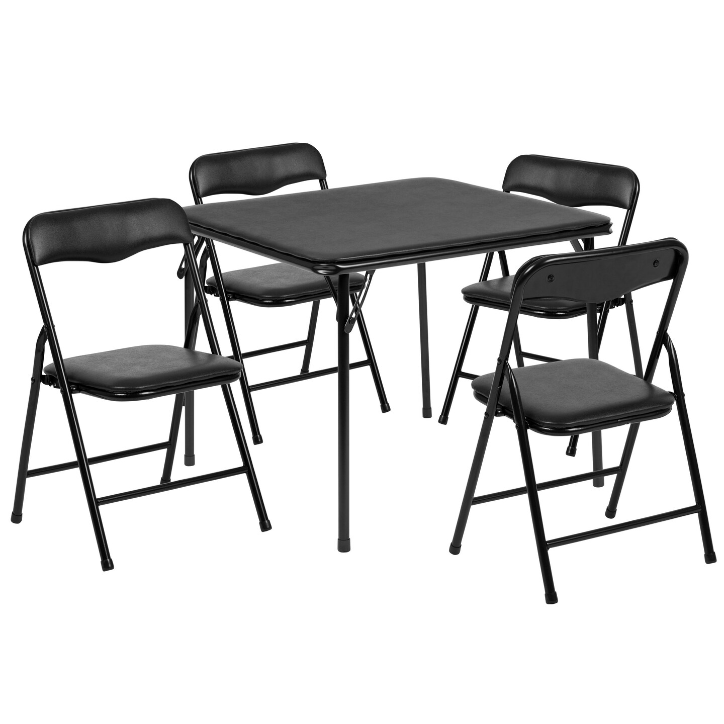 Emma and Oliver Kids 5 Piece Folding Table and Chair Set - Kids Activity Table Set