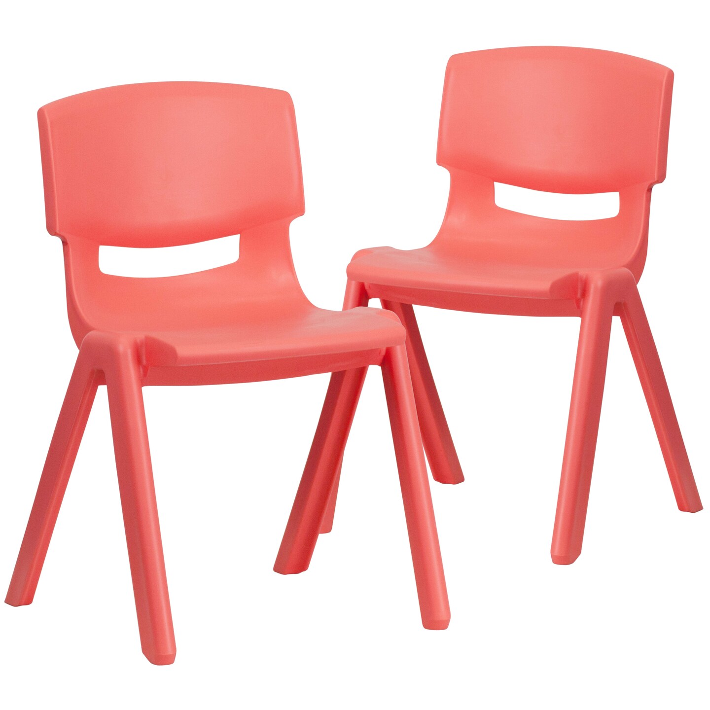 Emma and Oliver 2 Pack Plastic Stack School Chair with 13.25&#x22;H Seat, K-2 School Chair