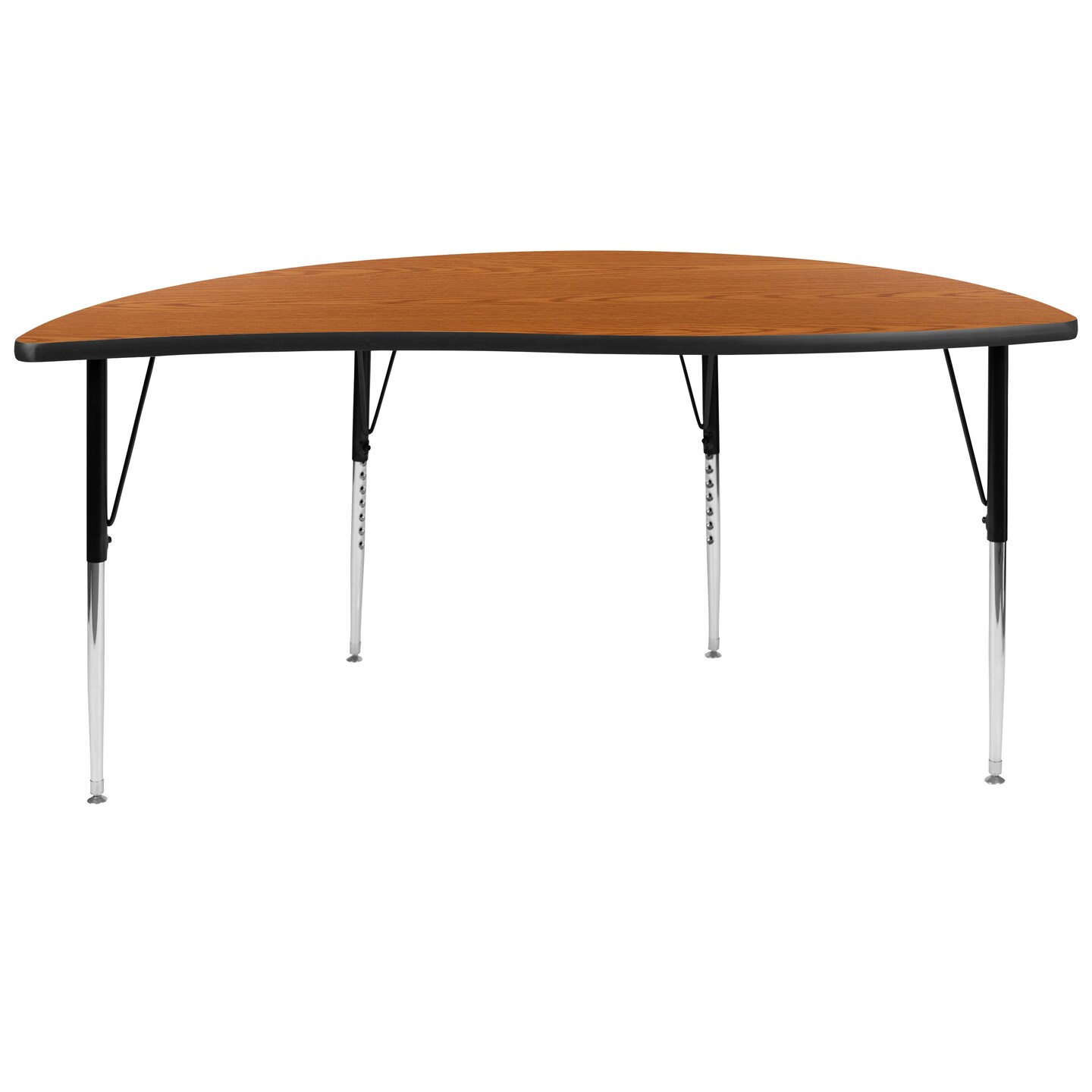 Emma and Oliver 60" Half Circle Wave Flexible Collaborative Adjustable Height Activity Table