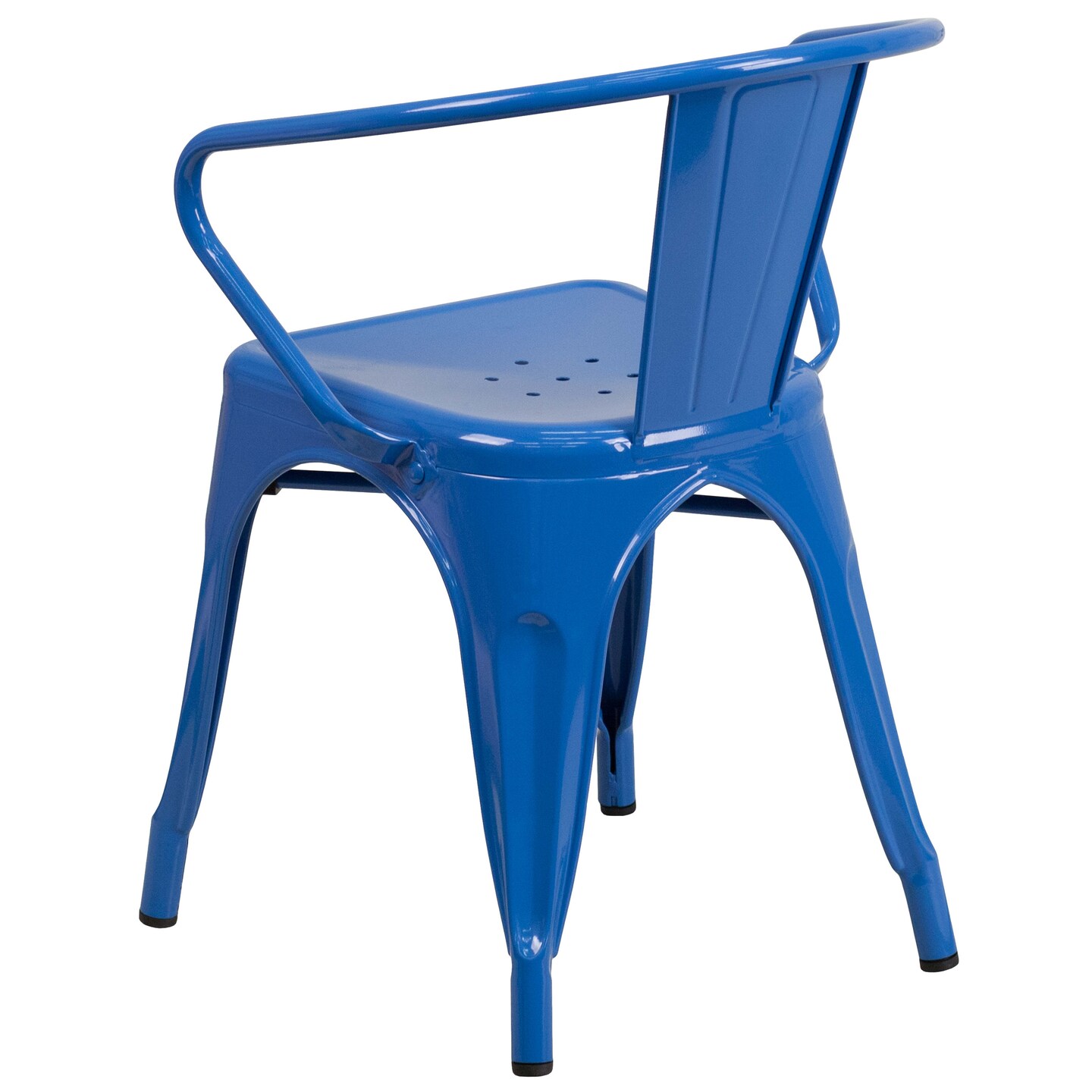 Emma and Oliver Commercial Grade Colorful Metal Indoor-Outdoor Chair with Arms