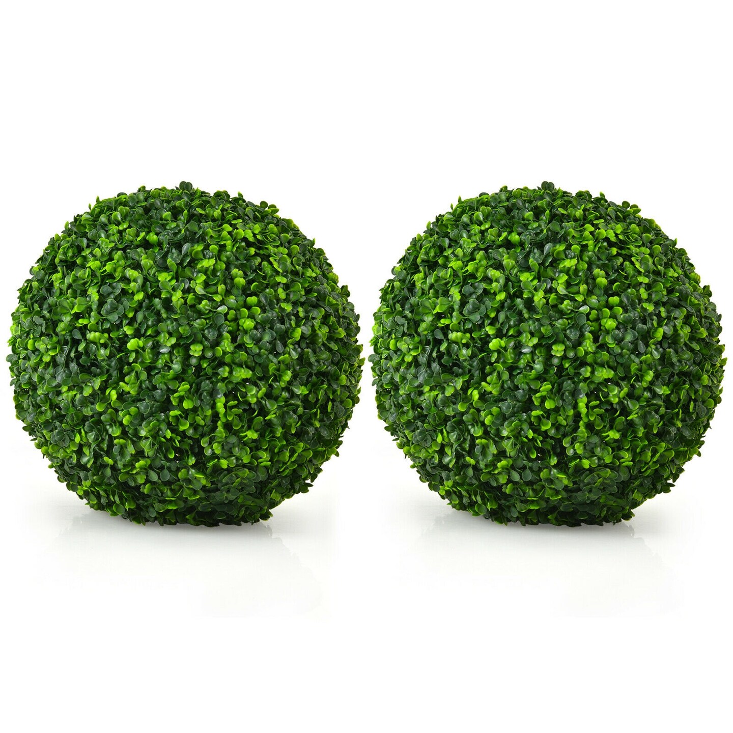 2 Pieces Artificial Boxwood Topiary UV Protected Indoor-Outdoor Balls