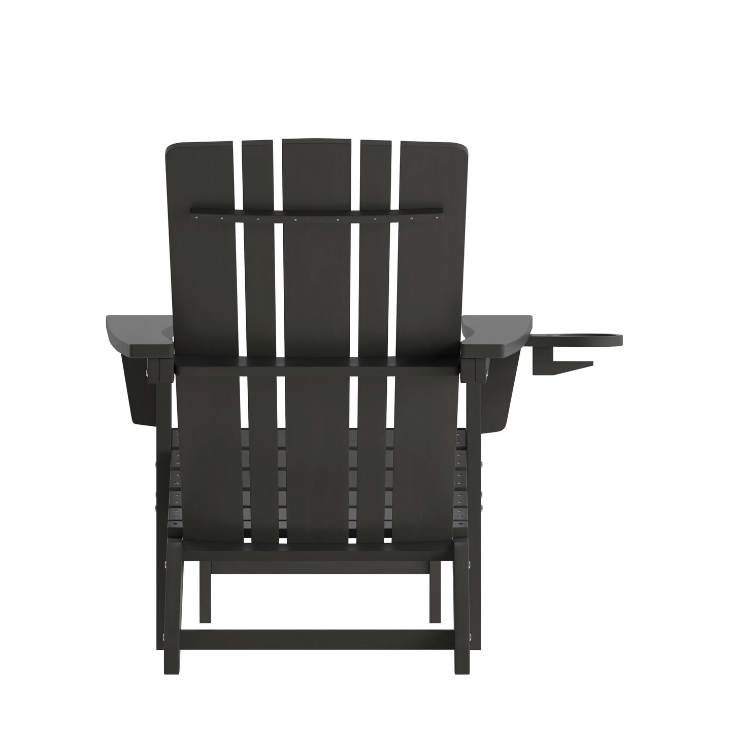 Merrick Lane Ridley HDPE Adirondack Chair with Cup Holder and Pull Out Ottoman, All-Weather HDPE Indoor/Outdoor Lounge Chair