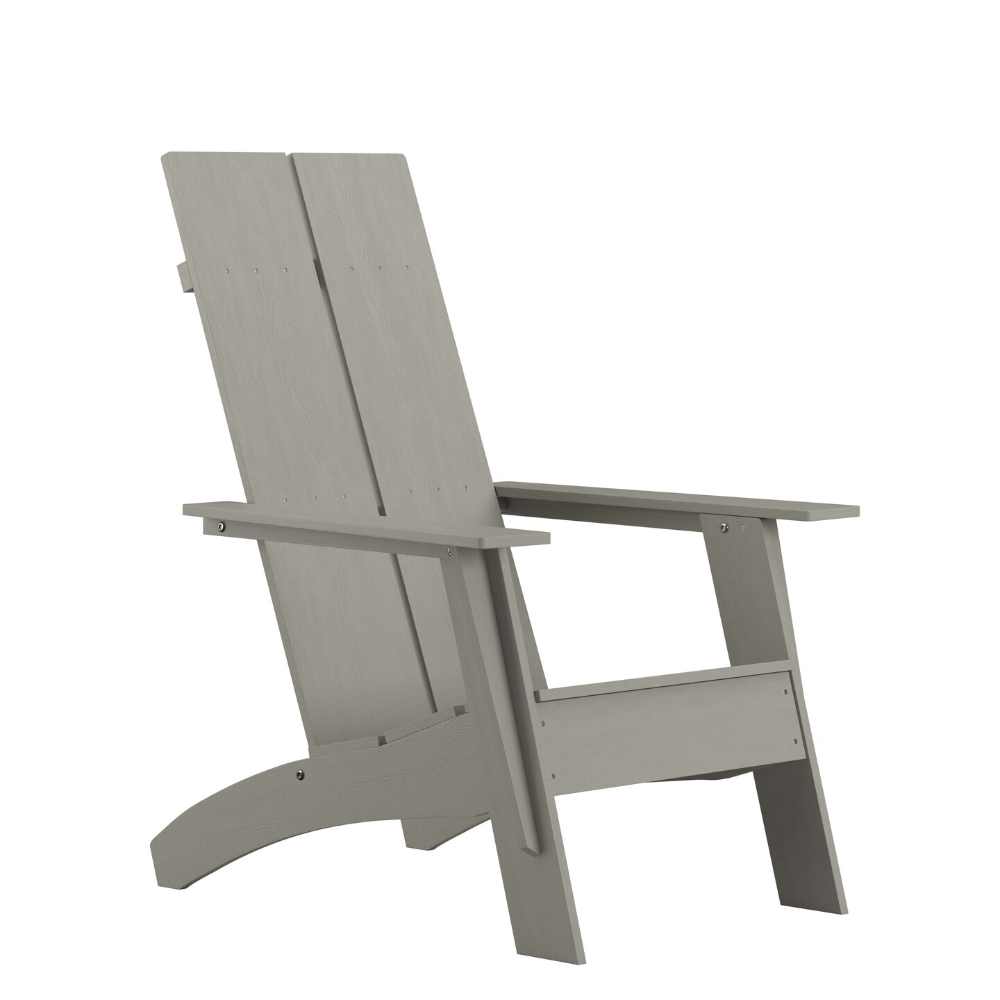 Merrick Lane Piedmont Modern 2 Slat Back All-Weather Poly Resin Wood Adirondack Chair