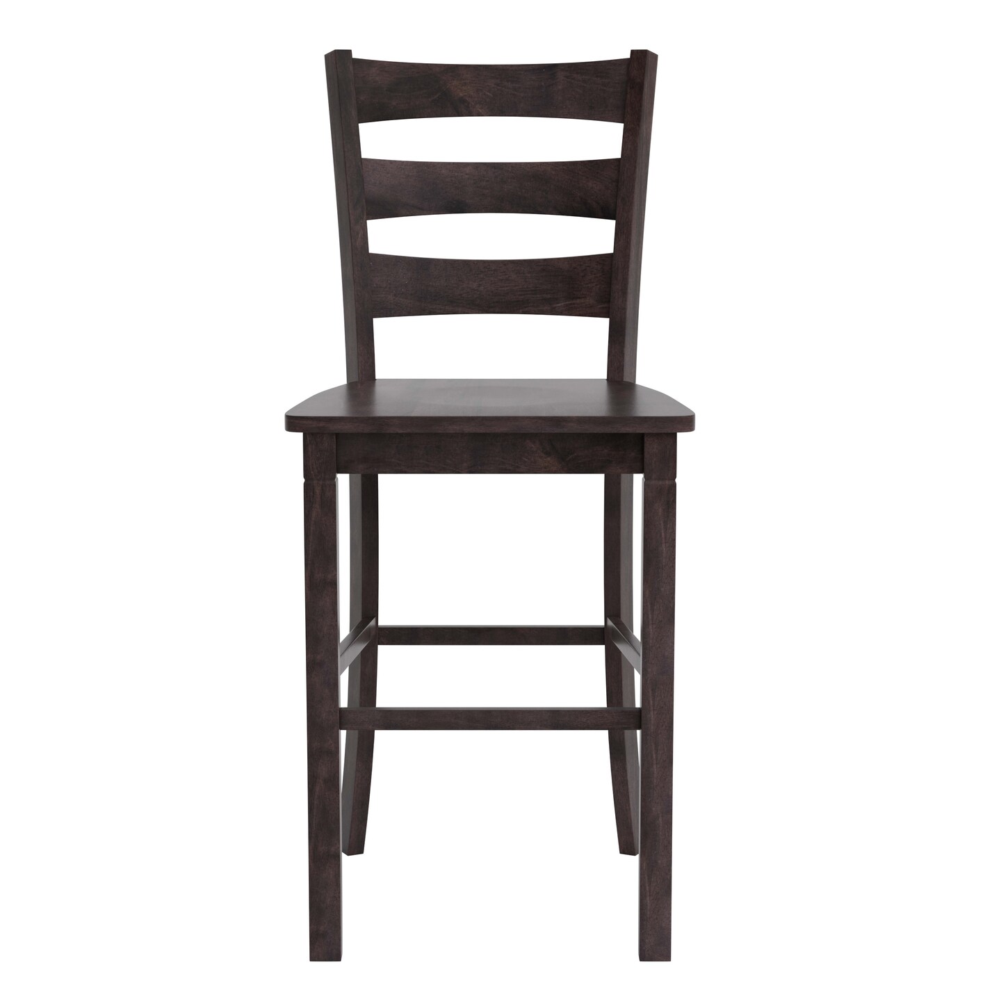 Merrick Lane Verity Set of Two Classic Wooden Ladderback Counter Height Barstools with Solid Wood Seats