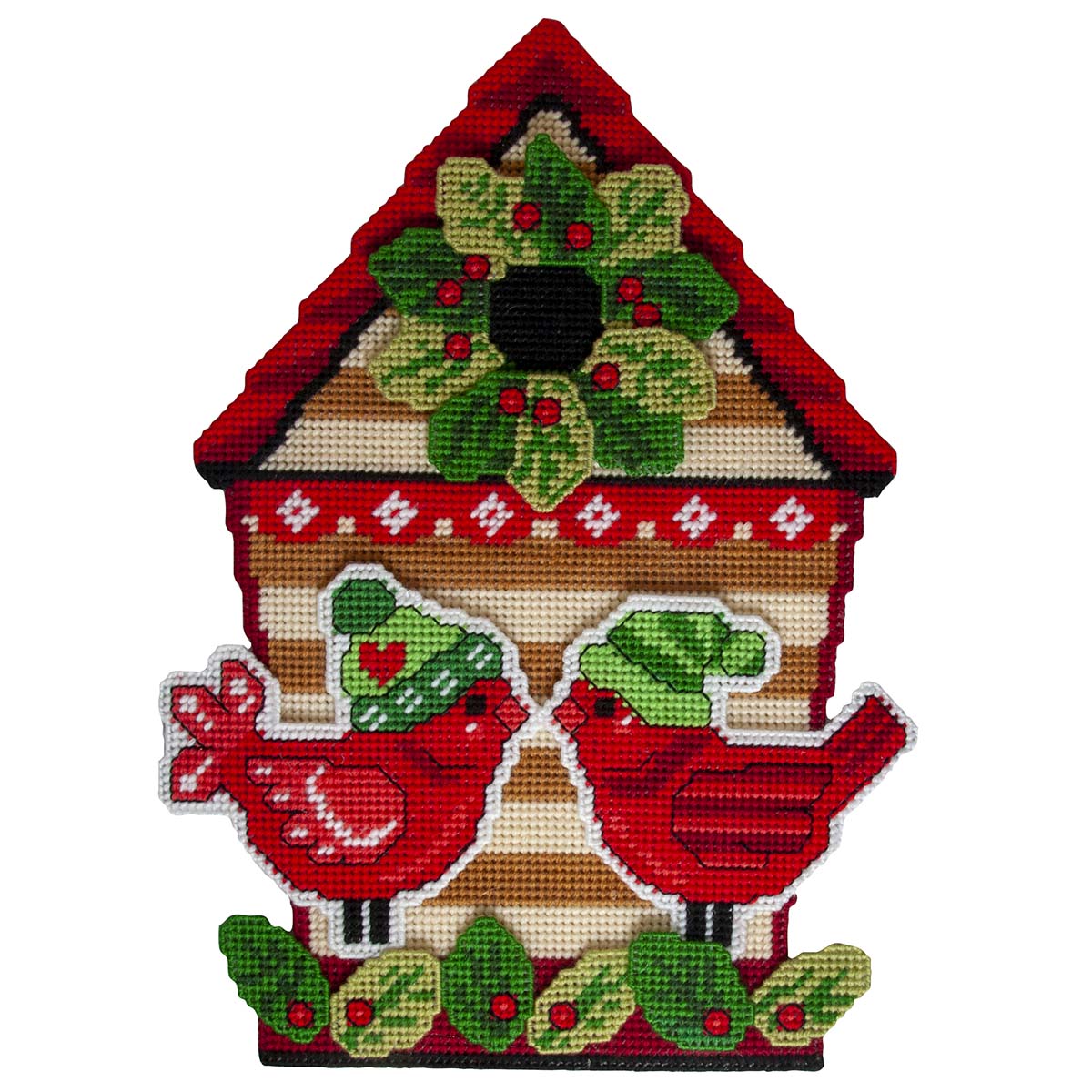 Herrschners  Cozy Birdhouse Wall Hanging Plastic Canvas Kit