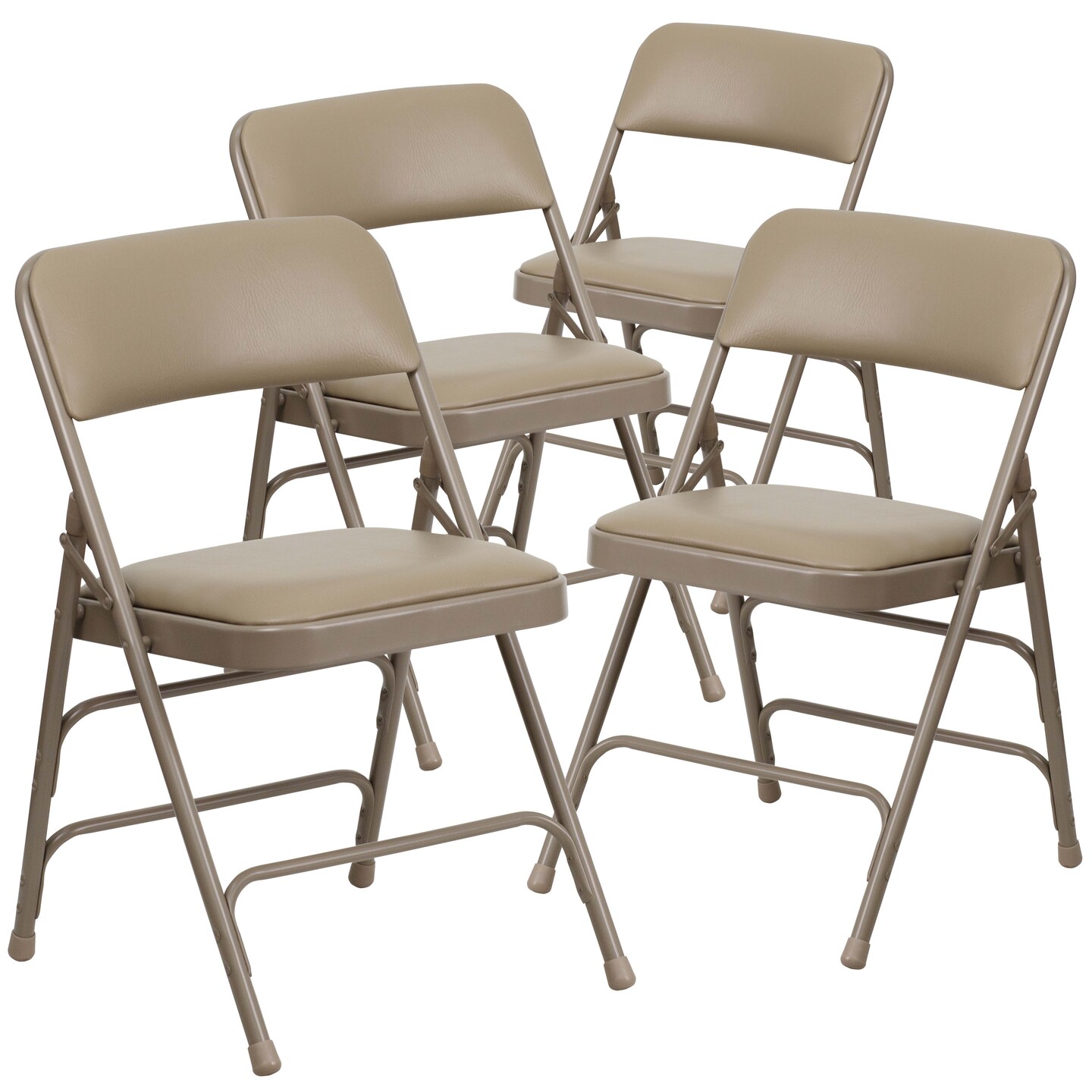 Emma and Oliver 4 Pack Home & Office Portable Party Events Padded Metal Folding Chair