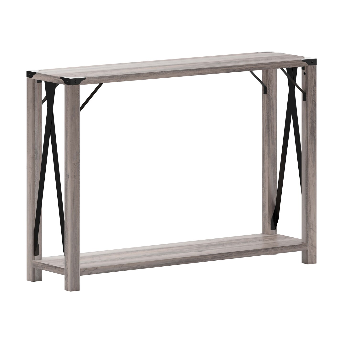 Merrick Lane Green River Modern Farmhouse Engineered Wood Sofa Table and Powder Coated Steel Accents